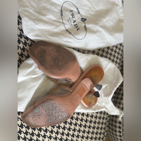 Prada kitten mule slippers 1950’s lucite carved heel retro riviera Italian - Picture 12 of 12